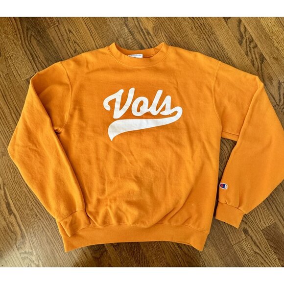 Champion Tennessee Vols Orange Crewneck Sweatshirt Medium Unisex With Minor Wear - Picture 1 of 4